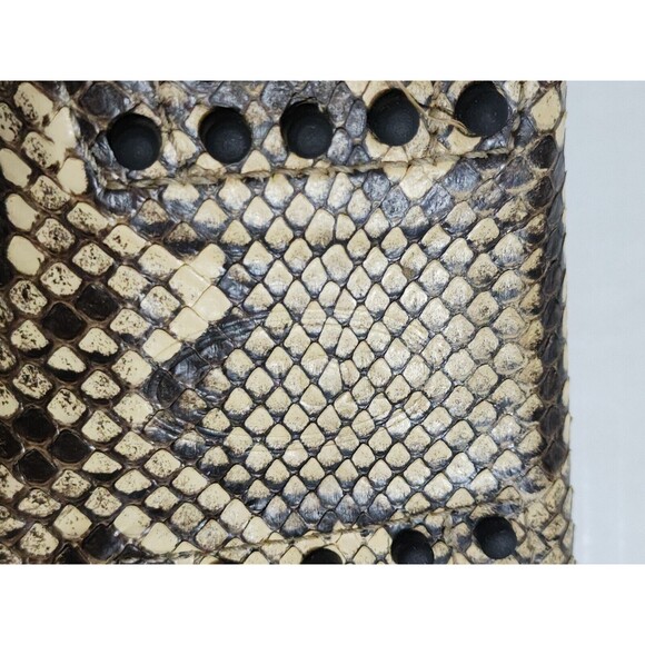 Tod's Womens Snakeskin Loafers Size 8.5 Brown Beige Bow Accent Driving Shoes - Picture 10 of 13